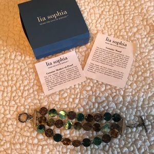 Brand new Lia Sophia wood bead 7” bracelet